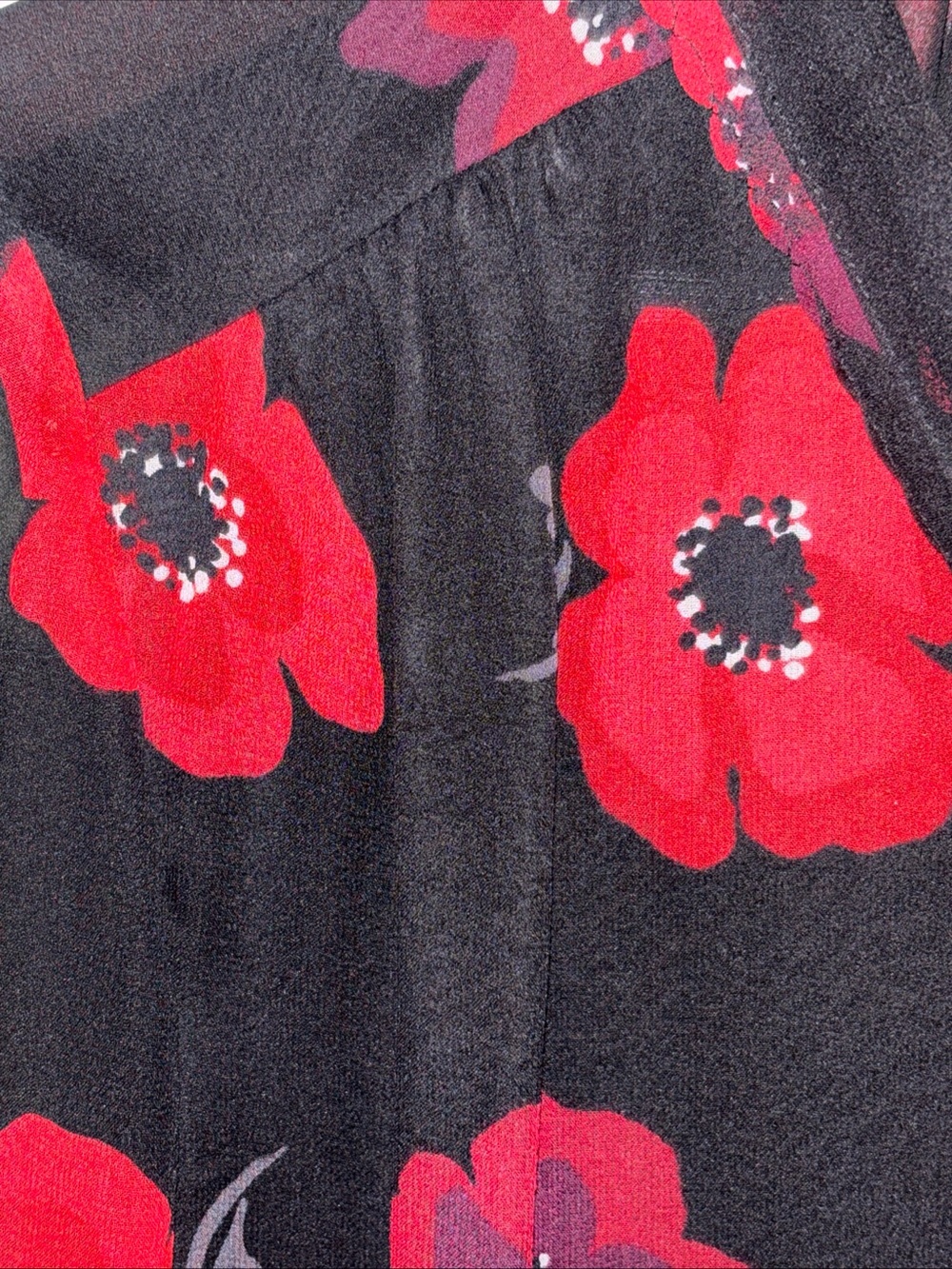 Kate Spade Medium Poppy Chiffon Bow Silk Top Sheer Sleeve Feminine Romantic - Picture 7 of 11